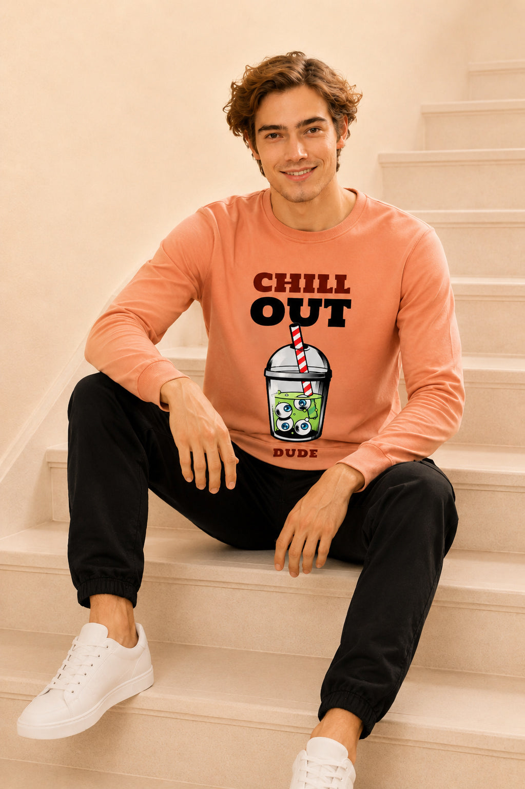 Chill Out Dude Printed Men’s Full Sleeve Premium Pure Cotton Sweatshirt