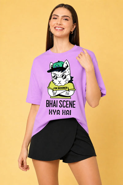 Bhai Scene Kya Hai Oversized Baggy Loose Fit T-Shirt
