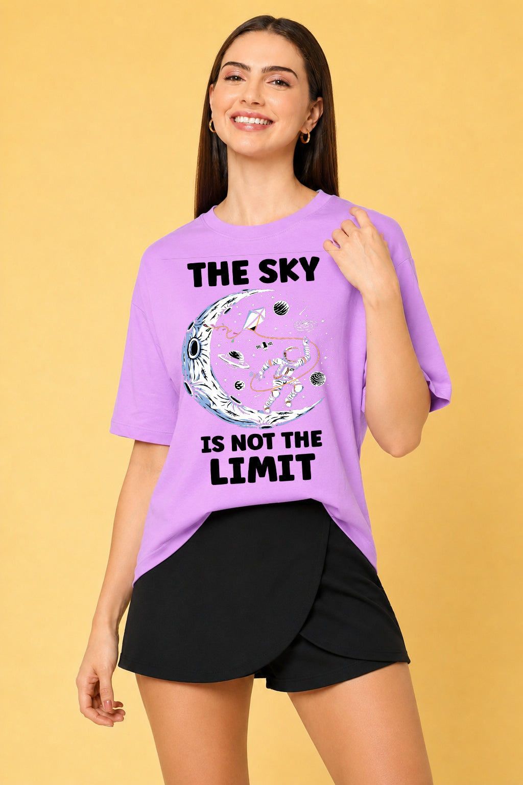 The Sky is The Limit Printed Oversized Baggy Loose Fit T-Shirt