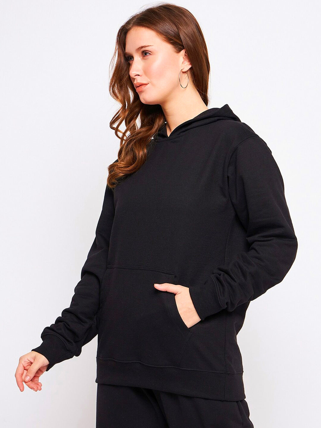 Women Plain Solid Pullover Hooded Hoodie Sweatshirt with 2 Kangaroo Pockets