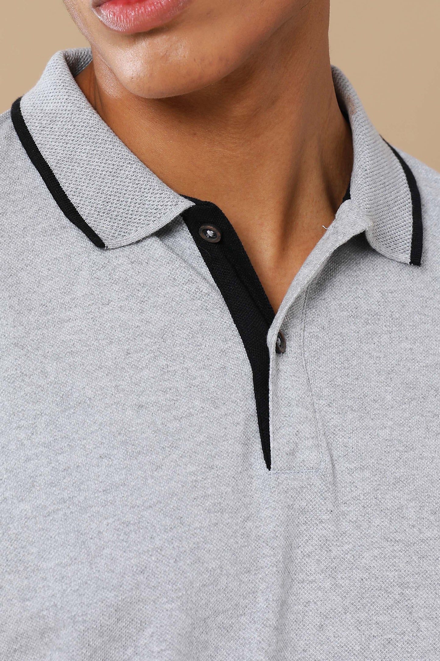 Sustainable Heather Grey Men's Premium Polo T-Shirt | Eco-Friendly Casual Wear