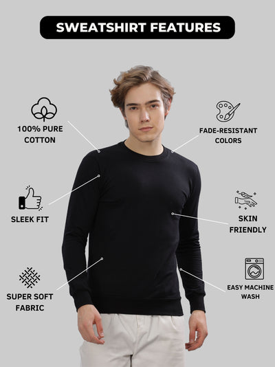 Men’s Solid Stylish Look Full Sleeve Premium Comfort Sweatshirt