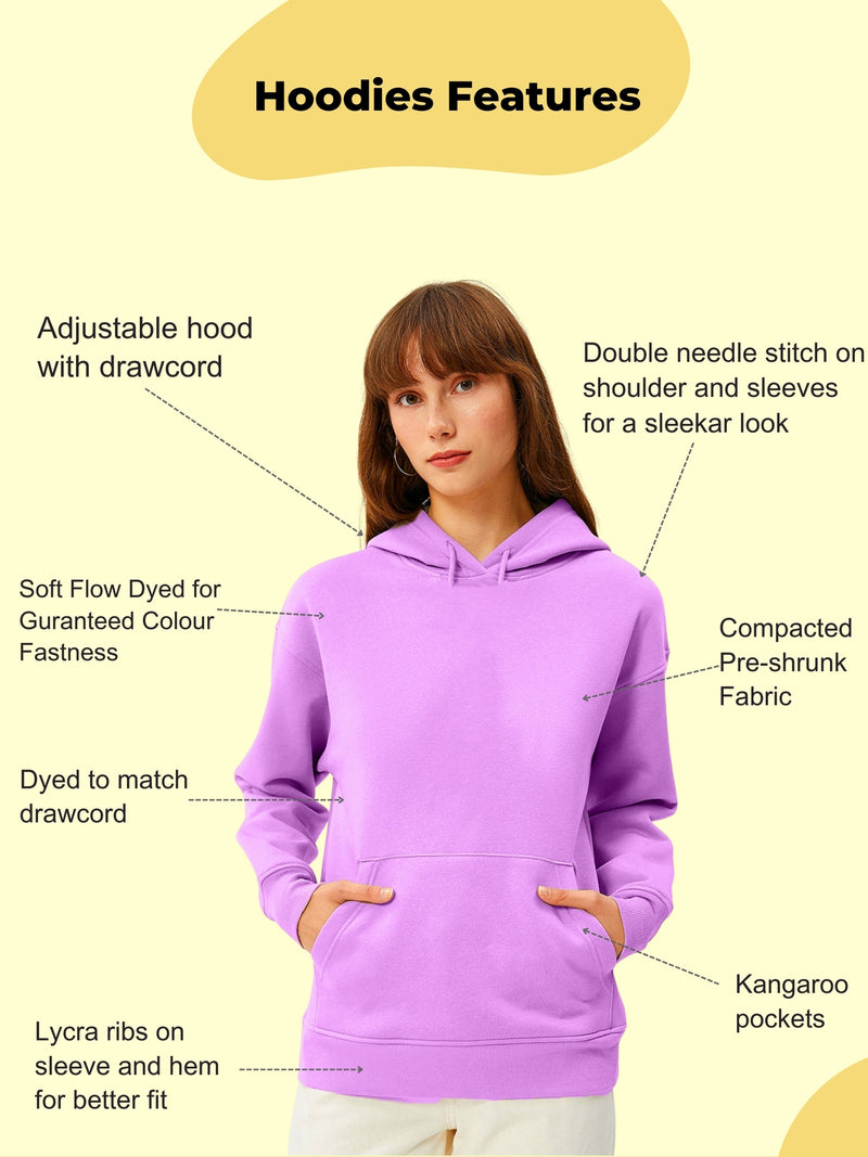 Women Plain Solid Pullover Hooded Hoodie Sweatshirt with 2 Kangaroo Pockets