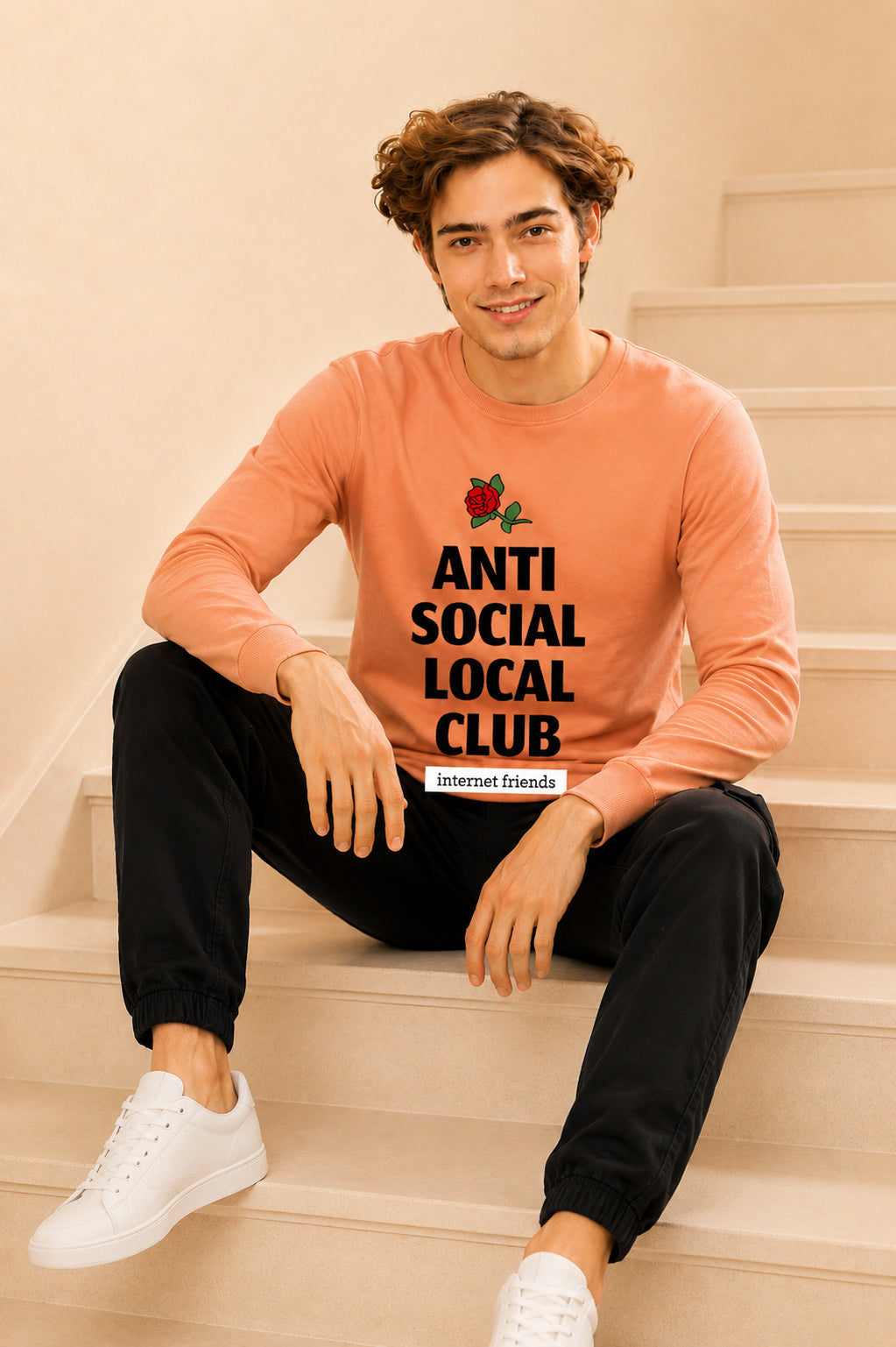 Anti Social Local Club Printed Men’s Full Sleeve Premium Pure Cotton Sweatshirt
