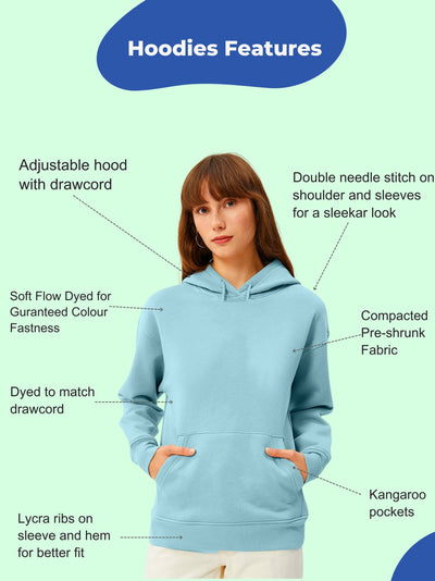 Women Plain Solid Pullover Hooded Hoodie Sweatshirt with 2 Kangaroo Pockets