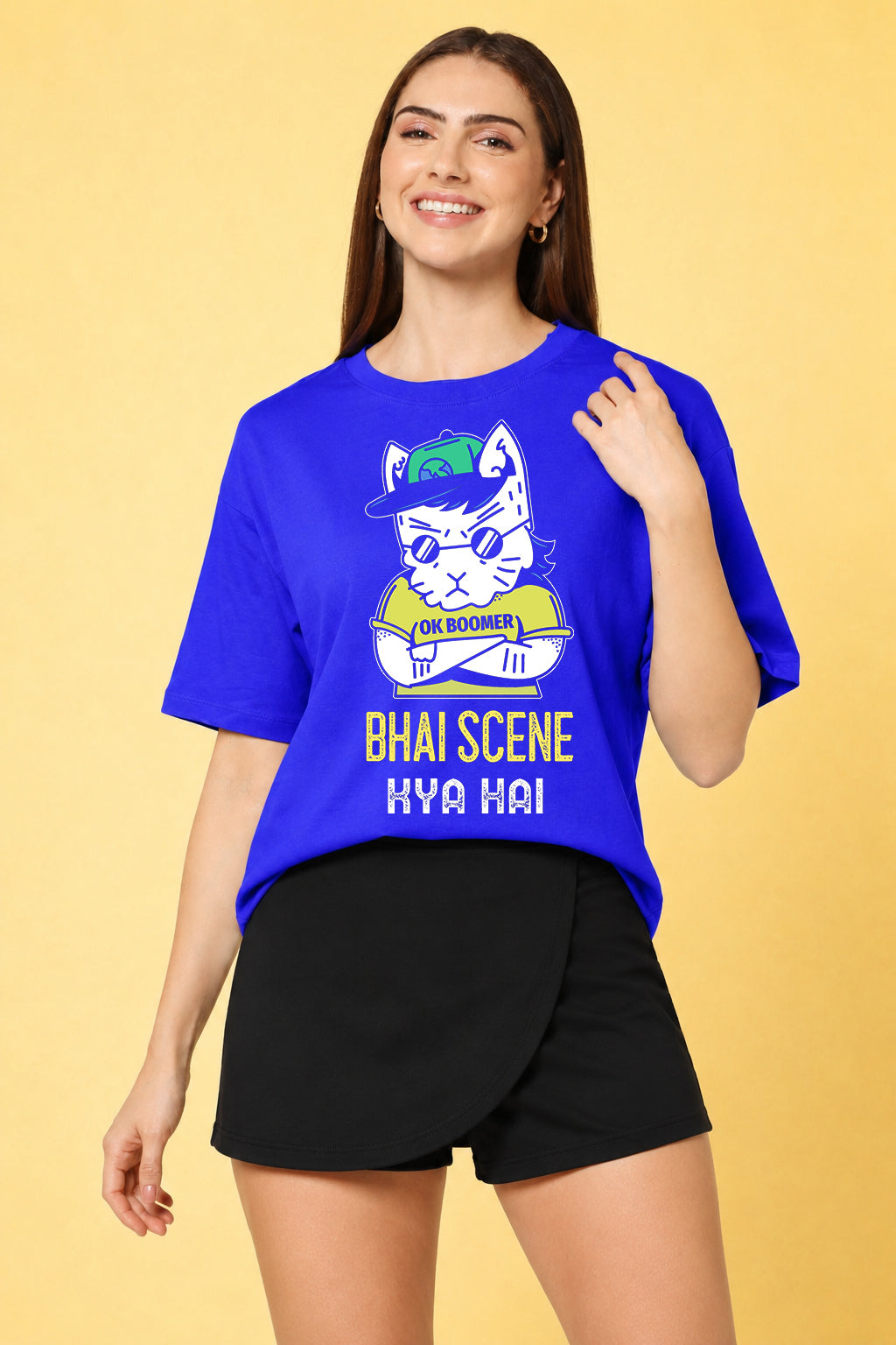 Bhai Scene Kya Hai Oversized Baggy Loose Fit T-Shirt