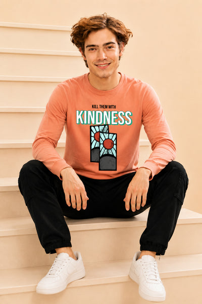 Kill Them With Kindness Printed Men’s Full Sleeve Premium Pure Cotton Sweatshirt