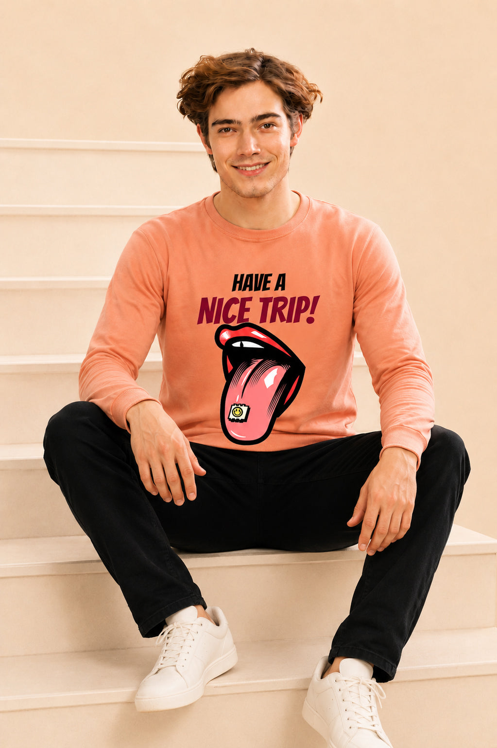 Have A Nice Trip Printed Men’s Full Sleeve Premium Pure Cotton Sweatshirt