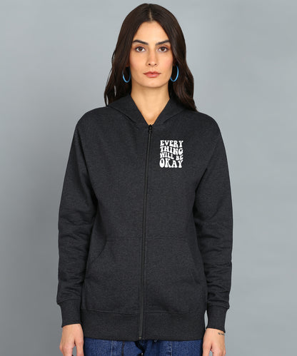 Everything Will Be Okay Women’s Zipper Cozy & Stylish Hoodie
