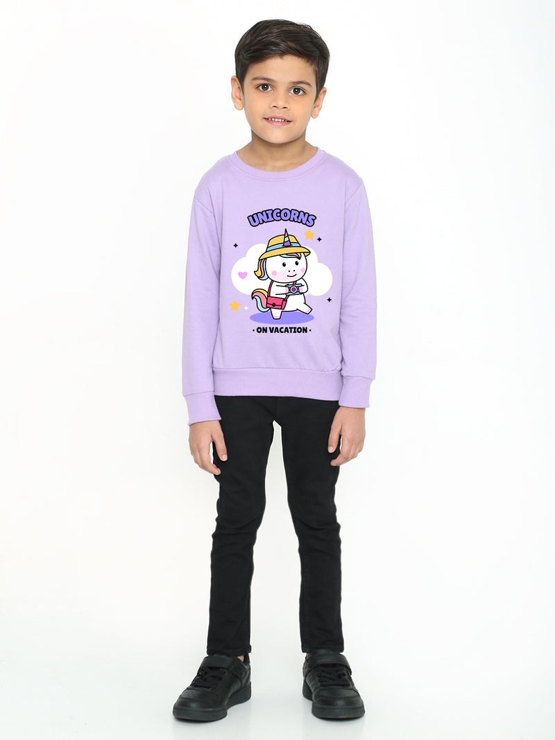 Kids Boys Unicorns on Vacation Graphic Sweatshirt