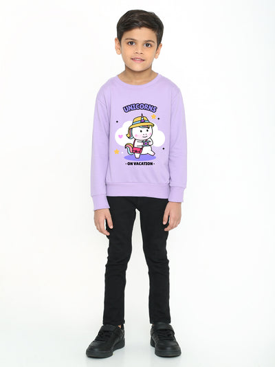 Kids Boys Unicorns on Vacation Graphic Sweatshirt