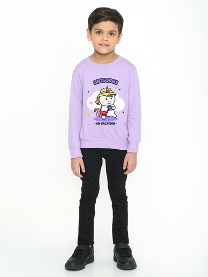 Kids Boys Unicorns on Vacation Graphic Sweatshirt