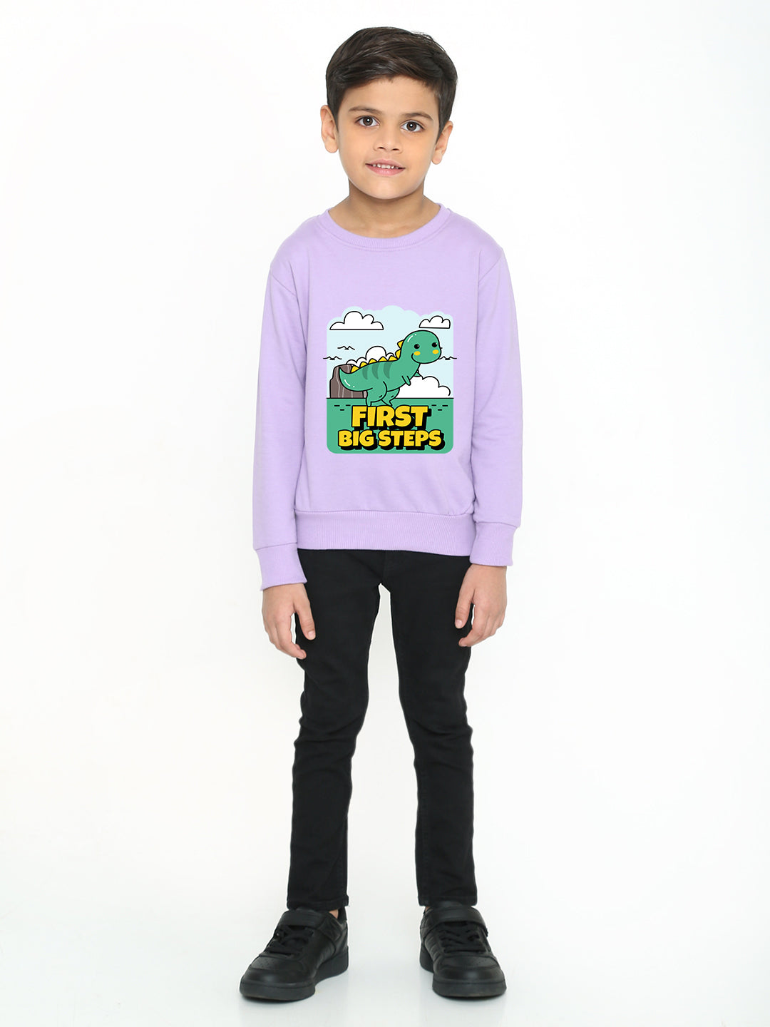 Kids Boys Dinosaur First Big Steps Graphic Sweatshirt