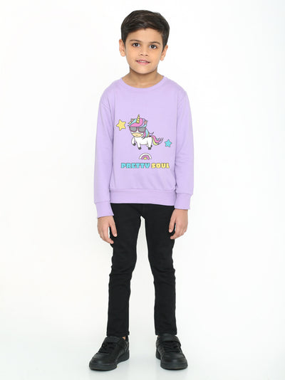 Kids Boys Unicorn Pretty Soul Graphic Sweatshirt
