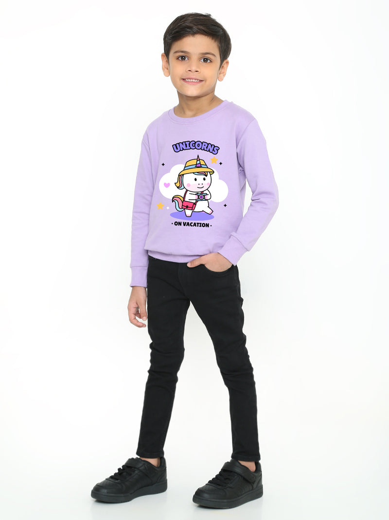 Kids Boys Unicorns on Vacation Graphic Sweatshirt