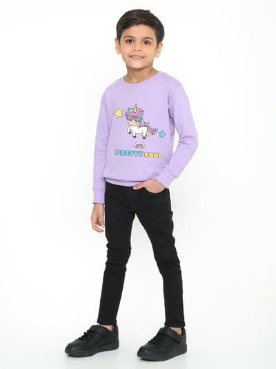 Kids Boys Unicorn Pretty Soul Graphic Sweatshirt