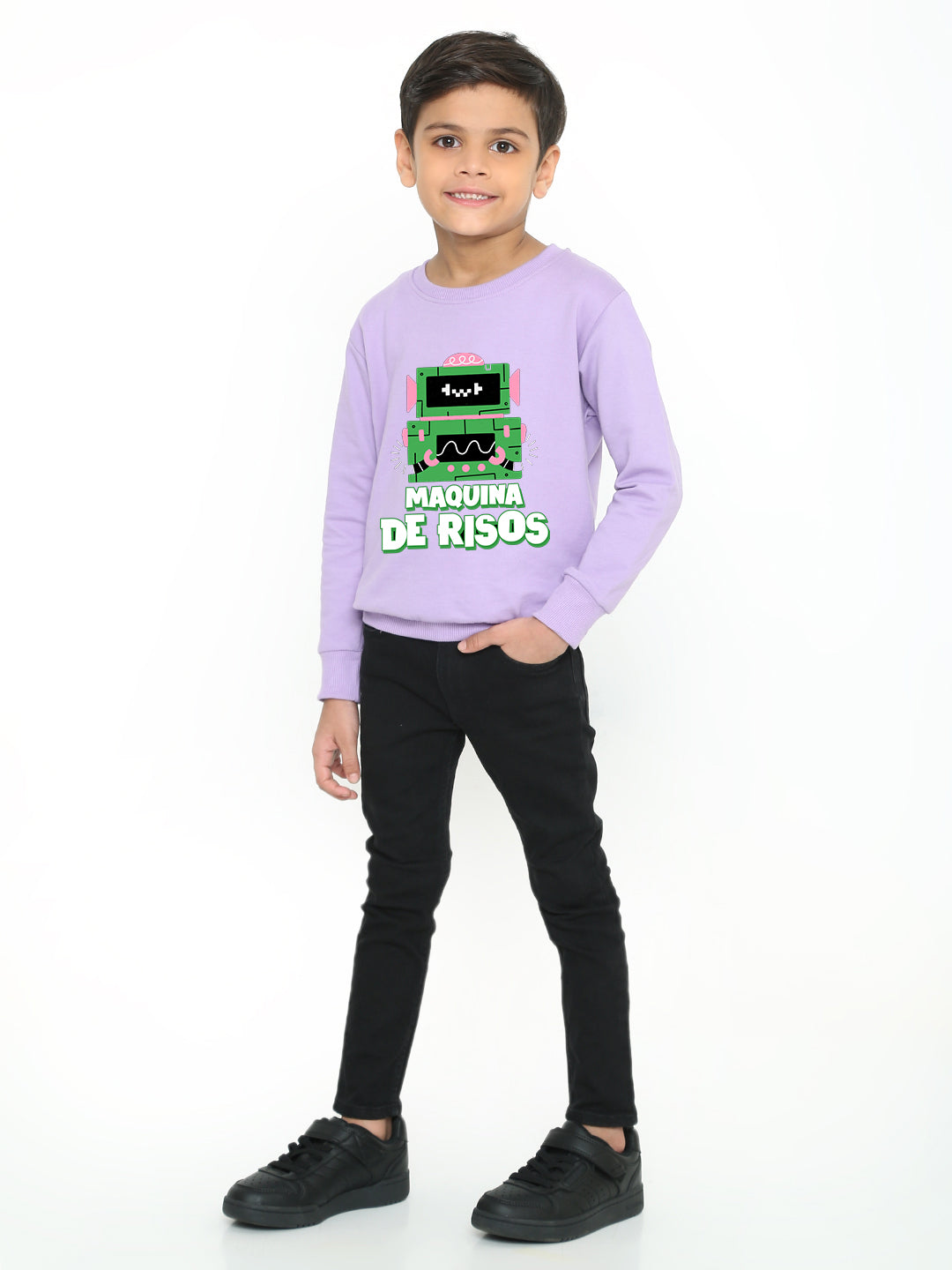 Kids Boys Robot Trendy Graphic Sweatshirt