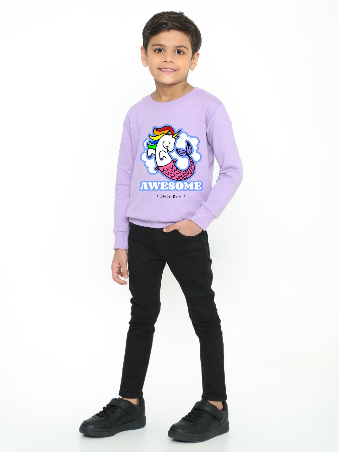 Kids Boys Mermicorn Awesome Since Born Graphic Sweatshirt