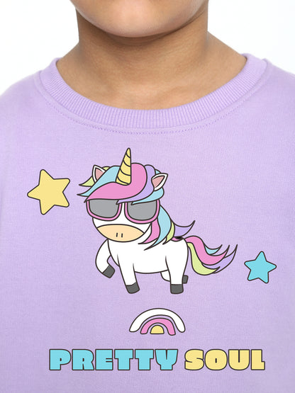 Kids Boys Unicorn Pretty Soul Graphic Sweatshirt