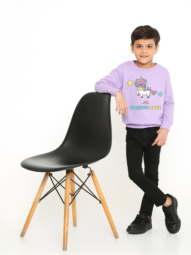 Kids Boys Unicorn Pretty Soul Graphic Sweatshirt