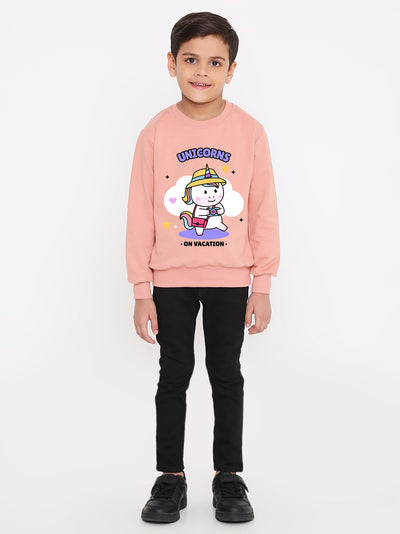 Kids Boys Unicorns on Vacation Graphic Sweatshirt