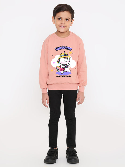 Kids Boys Unicorns on Vacation Graphic Sweatshirt