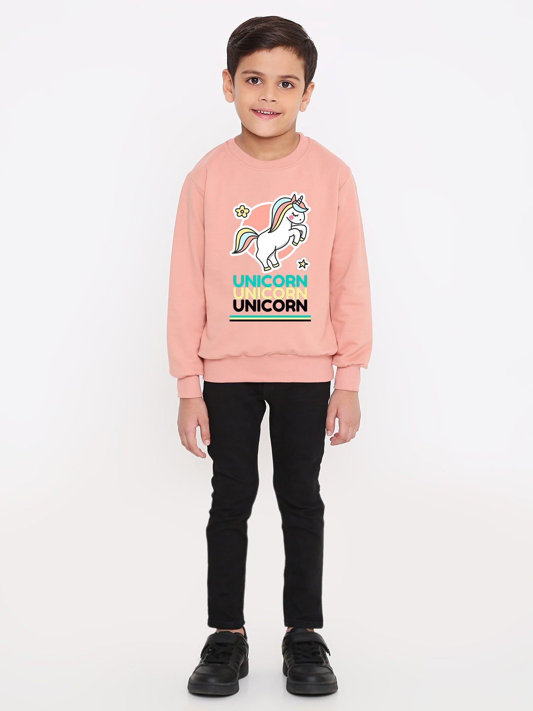 Kids Boys Unicorn Rainbow Graphic Sweatshirt – Stylish & Cozy