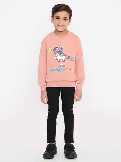 Kids Boys Unicorn Pretty Soul Graphic Sweatshirt