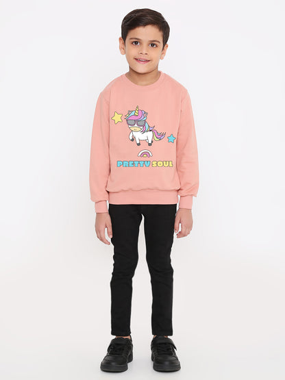 Kids Boys Unicorn Pretty Soul Graphic Sweatshirt