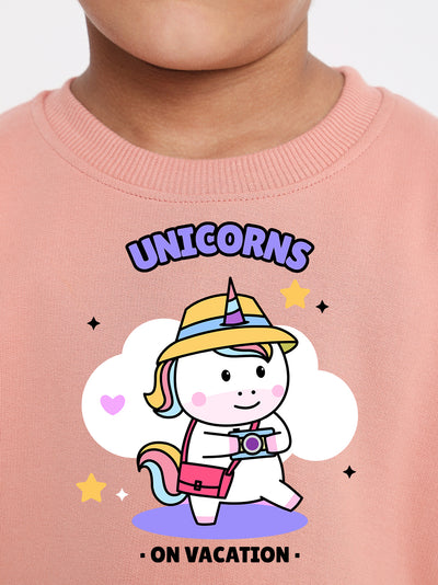 Kids Boys Unicorns on Vacation Graphic Sweatshirt