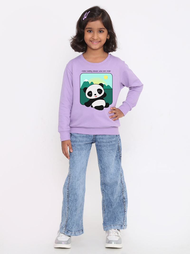 Kids Girls Cute Panda Sweatshirt