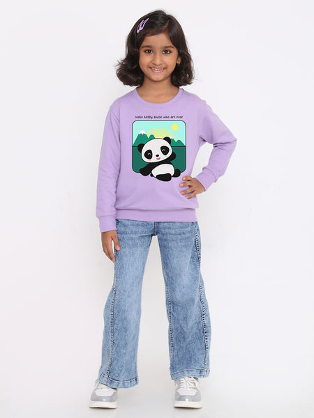 Kids Girls Cute Panda Sweatshirt