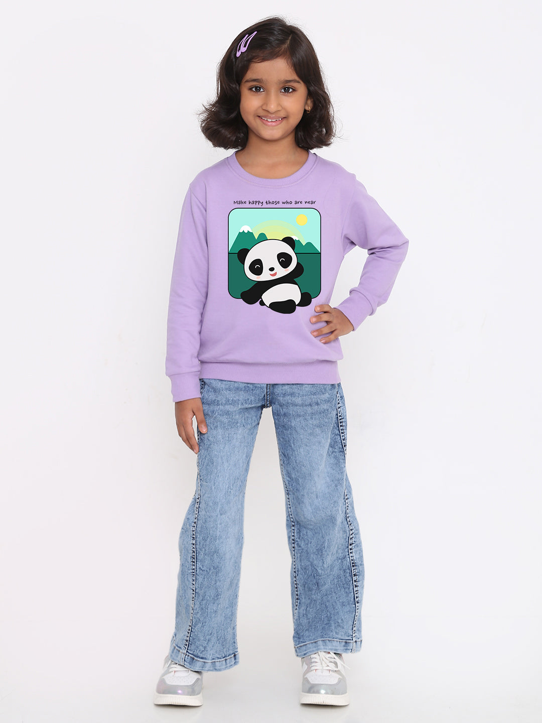 Kids Girls Cute Panda Sweatshirt