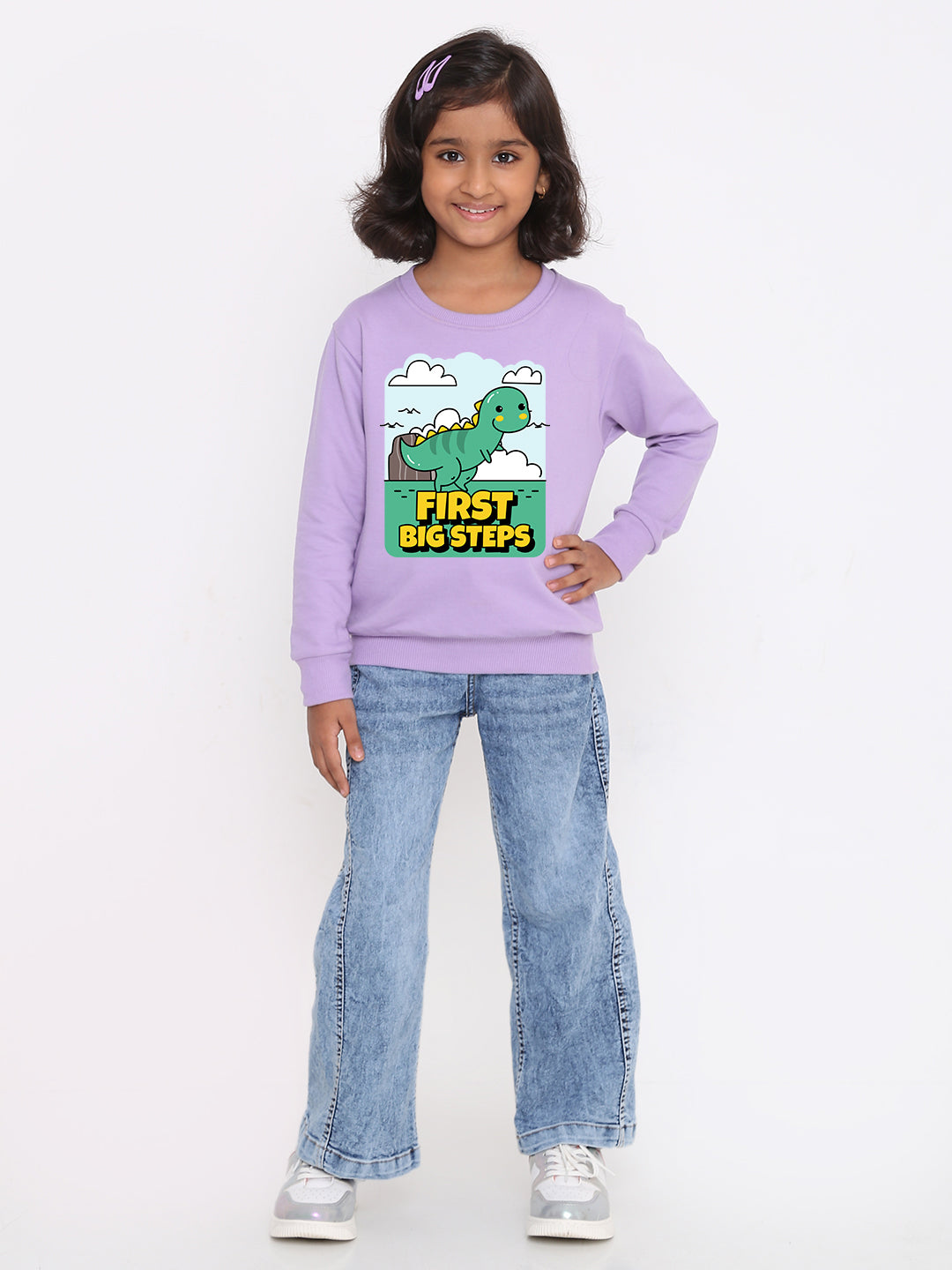 Kids Girls Dinosaur First Big Steps Sweatshirt