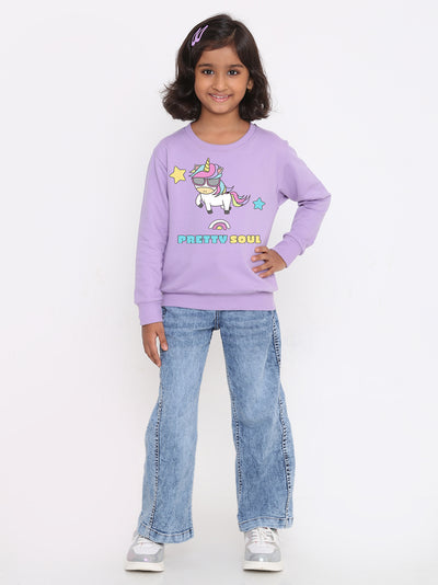 Kids Girls Unicorn Pretty Soul Sweatshirt