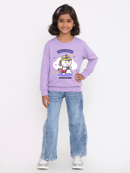 Kids Girls' Unicorn Vacation Sweatshirt