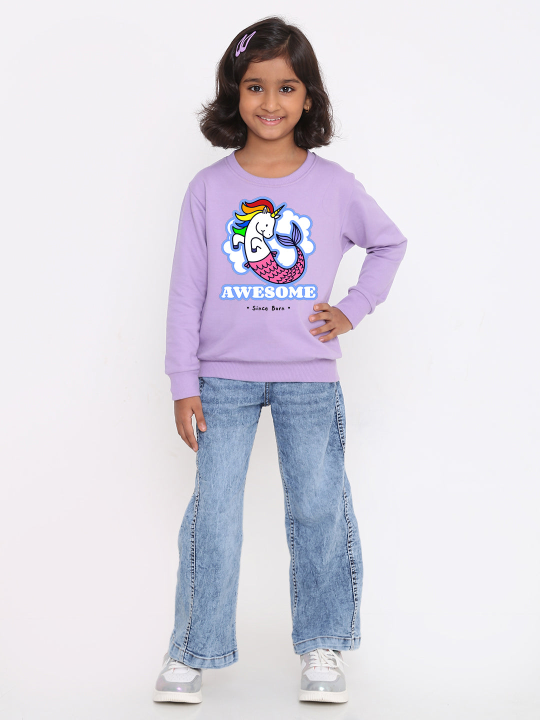Awesome Since Born Unicorn Sweatshirt for Girls