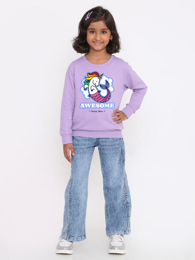 Awesome Since Born Unicorn Sweatshirt for Girls
