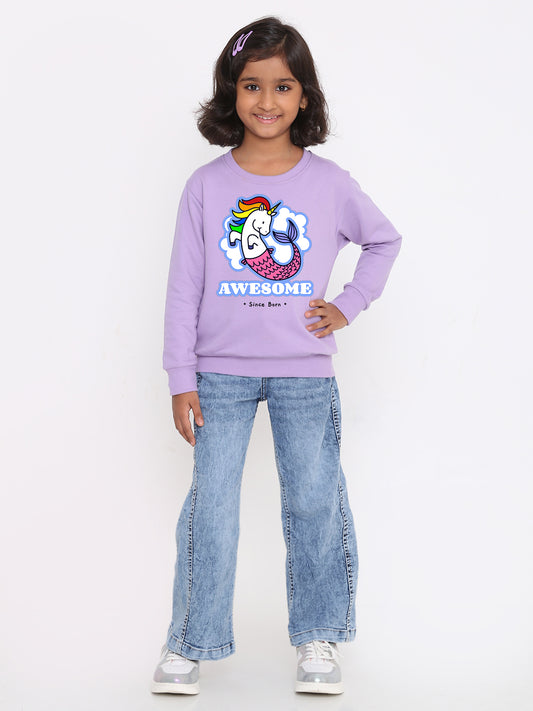 Awesome Since Born Unicorn Sweatshirt for Girls