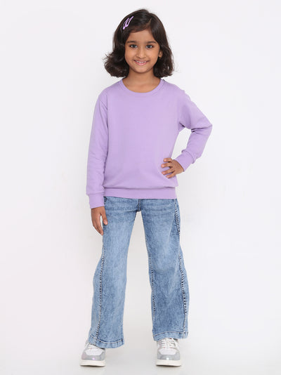 Kids' Girls Plain Sweatshirt - Soft & Stylish