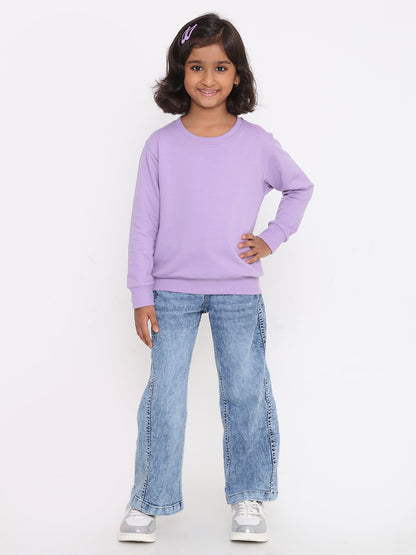 Kids' Girls Plain Sweatshirt - Soft & Stylish