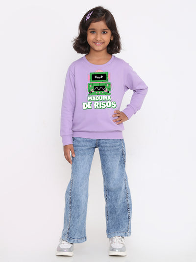 Kids Girls Robot Maquina de Risos Trendy  Sweatshirt