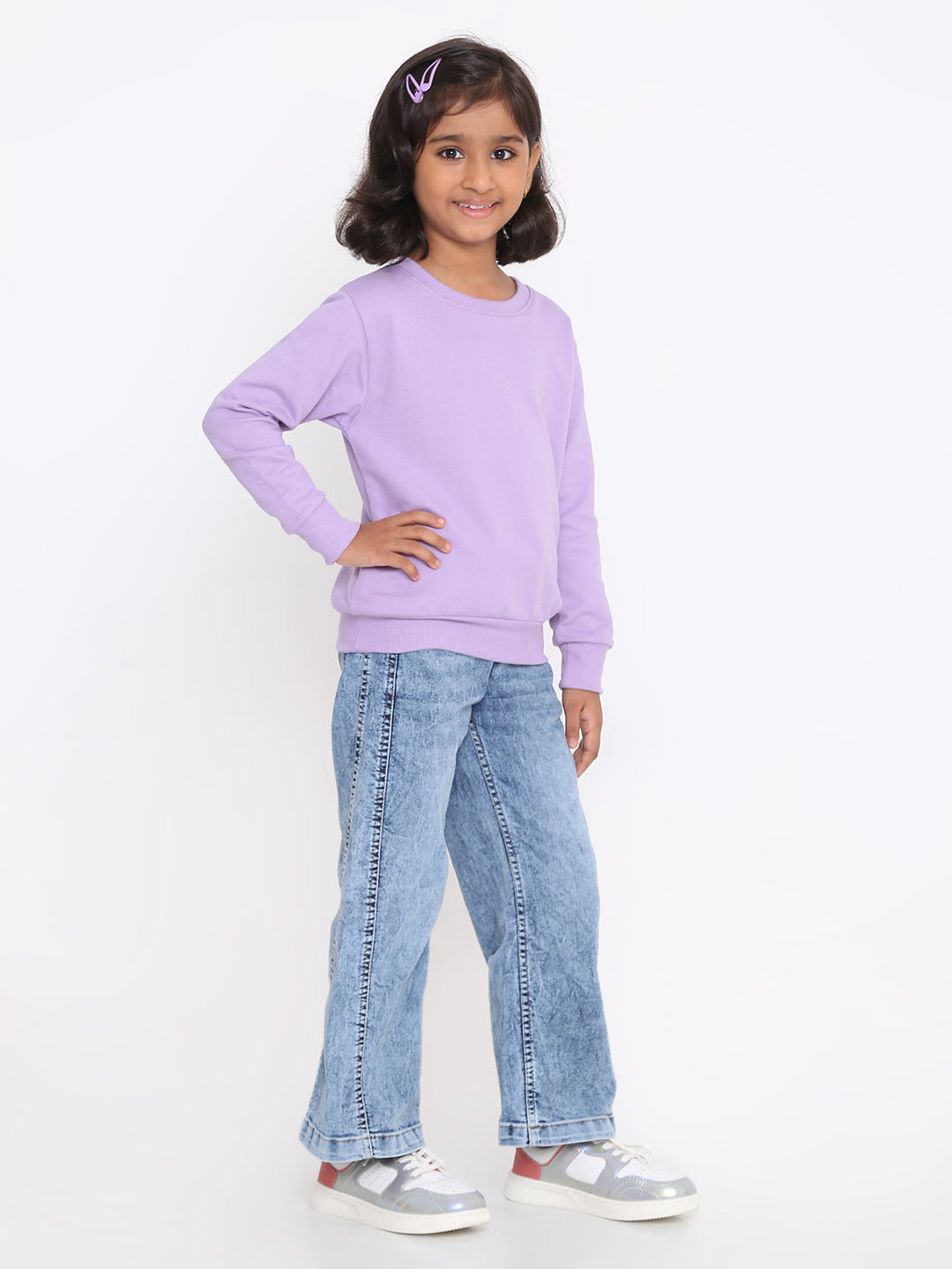 Kids' Girls Plain Sweatshirt - Soft & Stylish