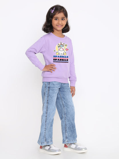 Kids Girls Unicorn Sparkle Sweatshirt
