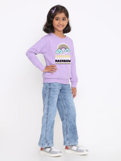 Kids Girls Rainbow Sweatshirt - Stylish & Cozy