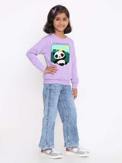 Kids Girls Cute Panda Sweatshirt