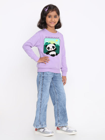 Kids Girls Cute Panda Sweatshirt