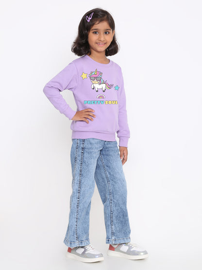 Kids Girls Unicorn Pretty Soul Sweatshirt