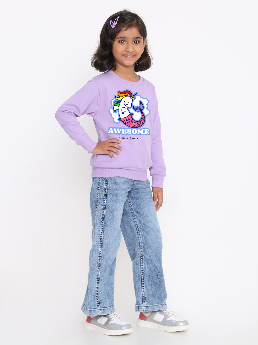Awesome Since Born Unicorn Sweatshirt for Girls
