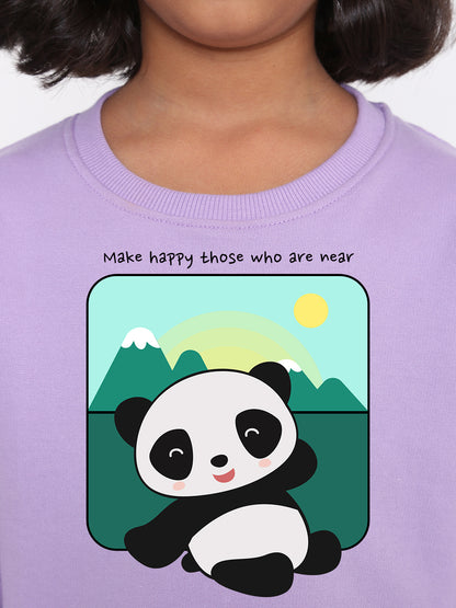 Kids Girls Cute Panda Sweatshirt